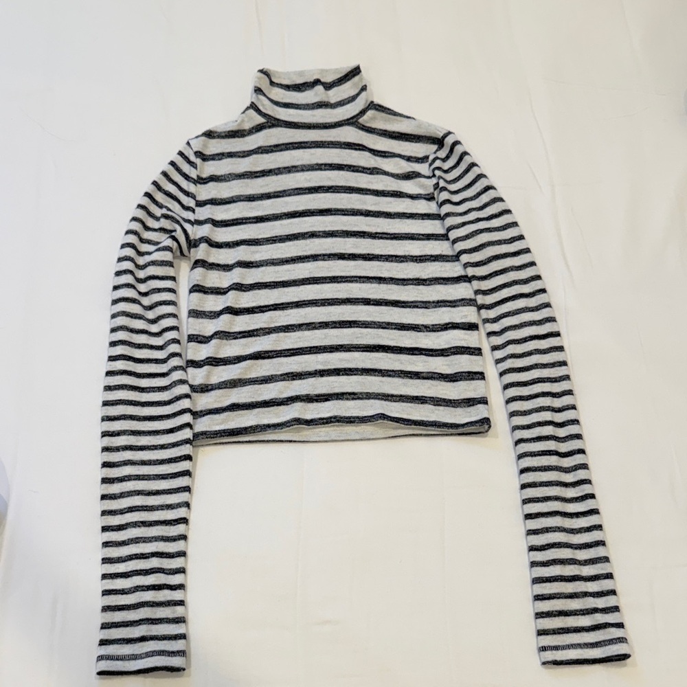 Rag & Bone Black and White Striped Knit Top